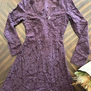 H&M Long Sleeve Purple Lace Dress